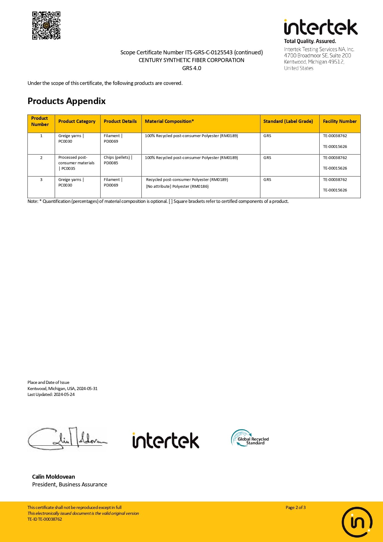 GRS Intertek — trang 3
