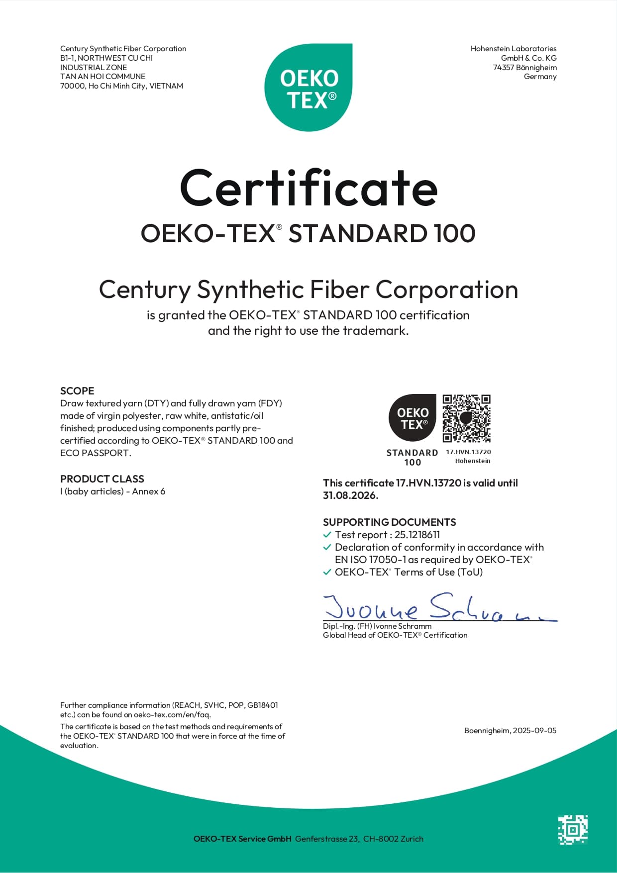 OEKO-TEX STANDARD 100